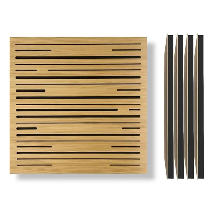 TAS® Acoustics | Wooden Abfuser Panels | 24" x 24" x 0.5" (SET OF 4) NRC = 0.70